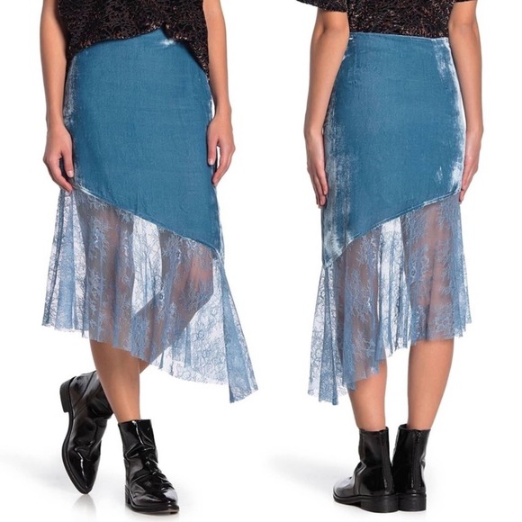 Free People My Lacey Velvet Midi Skirt - Picture 1 of 3
